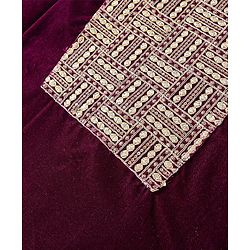 Pine Kids Velvet Woven Three Fourth Sleeves Embroidered Yoke Kurti Salwar Set with Dupatta - Maroon