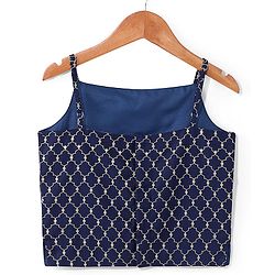 Pine Kids Woven Top & Palazzo set with Floral Printed Full Sleeves Jacket -Blue