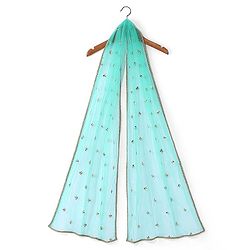 Pine Kids Woven Sleeveless Embroidered Kurti Foil Printed Palazzo & Sequenced Dupatta Set -Pink