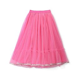 Pine Kids Woven Sleeveless Choli Lahenga & Dupatata With Mirror & Sequin Design - Green & Pink