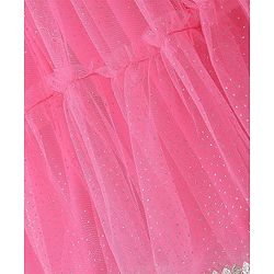 Pine Kids Woven Sleeveless Choli Lahenga & Dupatata With Mirror & Sequin Design - Green & Pink