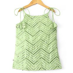 Pine Kids Woven Sleeveless Choli Lahenga & Dupatata With Mirror & Sequin Design - Green & Pink