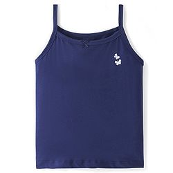 Pine Kids Cotton Lycra Knit Sleeveless  Slips POlka Dotted & Butterfly Print with Bow Applique Pack of 3 - Blue Red & White