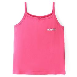 Pine Kids Cotton Lycra Sleeveless Heart Printed Inner Slips Pack of 3 - Pink Turquoise & Green