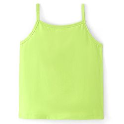 Pine Kids Cotton Lycra Sleeveless Heart Printed Inner Slips Pack of 3 - Pink Turquoise & Green