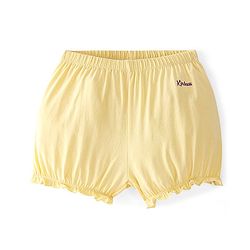 Pine Kids Cotton Lycra Bloomers Text Print Pack Of 3 - Pink Yellow & Green