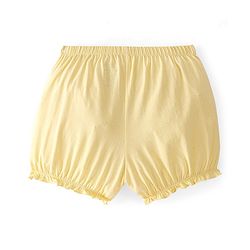 Pine Kids Cotton Lycra Bloomers Text Print Pack Of 3 - Pink Yellow & Green