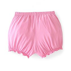 Pine Kids Cotton Lycra Bloomers Text Print Pack Of 3 - Pink Yellow & Green