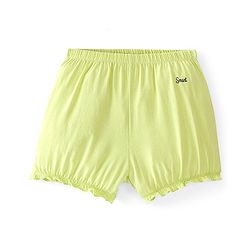 Pine Kids Cotton Lycra Bloomers Text Print Pack Of 3 - Pink Yellow & Green