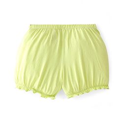 Pine Kids Cotton Lycra Bloomers Text Print Pack Of 3 - Pink Yellow & Green