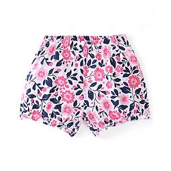 Pine Kids Cotton Lycra Bloomers Floral Print Pack Of 3 - Pink White & Blue