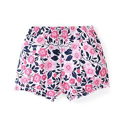 Pine Kids Cotton Lycra Bloomers Floral Print Pack Of 3 - Pink White & Blue