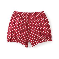 Pine Kids Cotton Lycra Knit Bloomers Polka Dot & Butterfly Print Pack of 3 - Blue Red & White