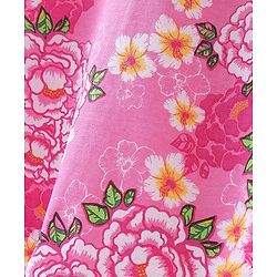 Pine Kids 100% Cotton Knit Sleeveless Frock Floral Print - Pink Frosting