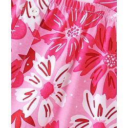 Pine Kids Cotton Knit Sleeveless Top with Floral Print - Pink