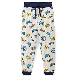 Pine Kids Cotton Knit Single Jersey Half Sleeves Game Controller Print Night Suit- White & Black