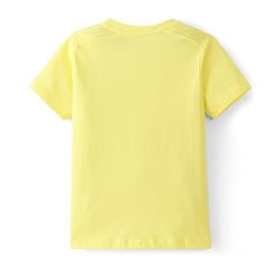 Pine Kids 100% Cotton Single Jersey Knit Half Sleeves Night Suit Emoji Print - Lemon Verbena & Estate Blue