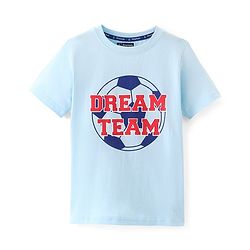 Pine Kids 100% Cotton Knit Half Sleeves Night Suit Basketball Print - Blue