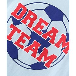 Pine Kids 100% Cotton Knit Half Sleeves Night Suit Basketball Print - Blue