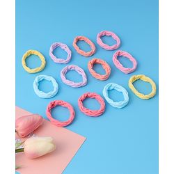 Pine Kids Rubber Bands & Scrunchies Sets Pack of 12-  Multicolor