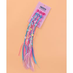 Pine Kids Free Size Stars Applique Hair Extensions with Clips Pack of 12 - Multicolor