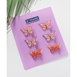 Pine Kids Free Size Butterfly Clips Pack of 6 - Multicolor