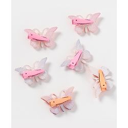 Pine Kids Free Size Butterfly Clips Pack of 6 - Multicolor