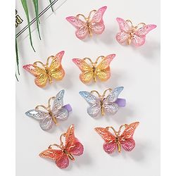 Pine Kids Free Size Butterfly Clips Pack of 8 - Multicolor