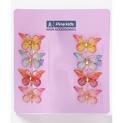 Pine Kids Free Size Butterfly Clips Pack of 8 - Multicolor