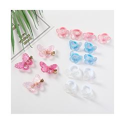 Pine Kids Free Size Butterfly Bow & Clips Pack of 16 - Multicolor