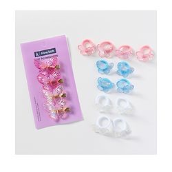 Pine Kids Free Size Butterfly Bow & Clips Pack of 16 - Multicolor