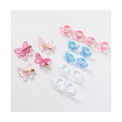 Pine Kids Free Size Butterfly Bow & Clips Pack of 16 - Multicolor