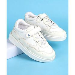 Pine Kids Light weight and Comfortable Casual Shoes with Velcro Closure - White