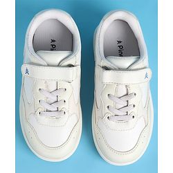 Pine Kids Light weight and Comfortable Casual Shoes with Velcro Closure - White