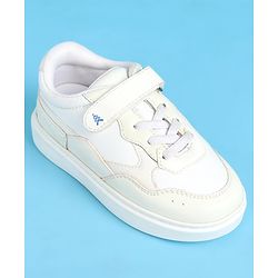 Pine Kids Light weight and Comfortable Casual Shoes with Velcro Closure - White