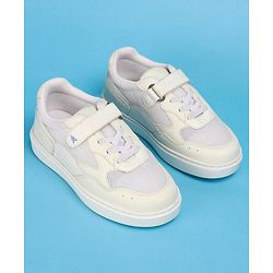 Pine Kids Casual Shoes with Velcro Closure - White & Blue