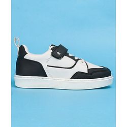 Pine Kids Casual Shoes with Velcro Closure - White & Black