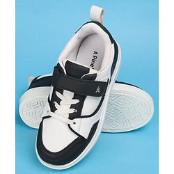 Pine Kids Casual Shoes with Velcro Closure - White & Black