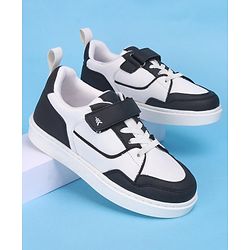Pine Kids Casual Shoes with Velcro Closure - White & Black