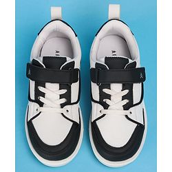 Pine Kids Casual Shoes with Velcro Closure - White & Black