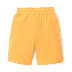 Pine Kids Cotton Terry Knit Above Knee Length Text Printed Shorts - Yellow