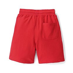 Pine Kids Cotton Terry Knit Above Knee Length Numeric Printed Shorts - Red
