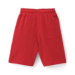 Pine Kids Terry Cotton Knit Above Knee Length Shorts Text Print - Red