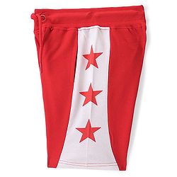 Pine Kids Cotton Terry Knit Above Knee Length Stars Printed Shorts - Red