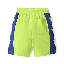 Pine Kids Cotton Terry Knit Above Knee Length Stars Printed Shorts - Green