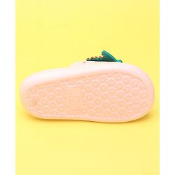 Pine Kids Flip Flops Dino Applique - Pink