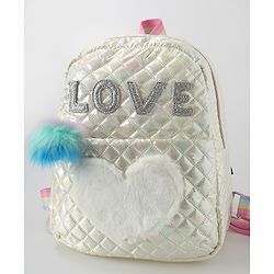 Pine Kids Fashion Backpack with Colourful Straps  Free Size - Silver