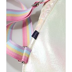 Pine Kids Fashion Backpack with Colourful Straps  Free Size - Silver