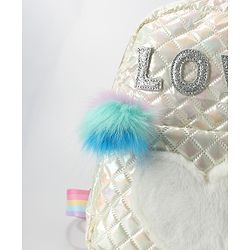 Pine Kids Fashion Backpack with Colourful Straps  Free Size - Silver