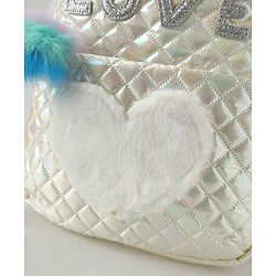 Pine Kids Fashion Backpack with Colourful Straps  Free Size - Silver